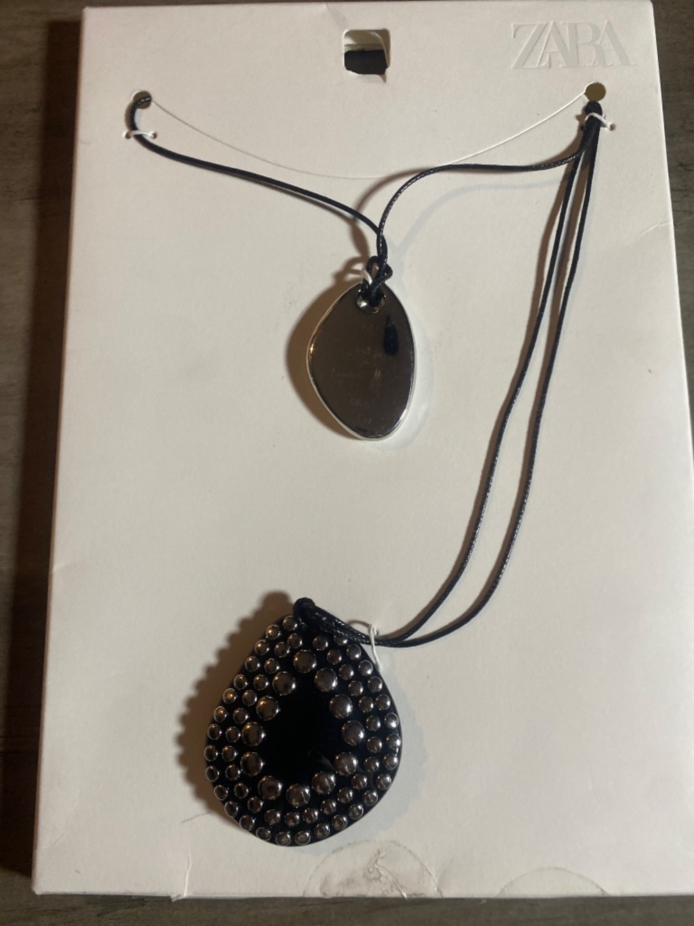 NWT Zara 2-Pack Cord Stud Pendant Necklaces - Picture 4 of 9